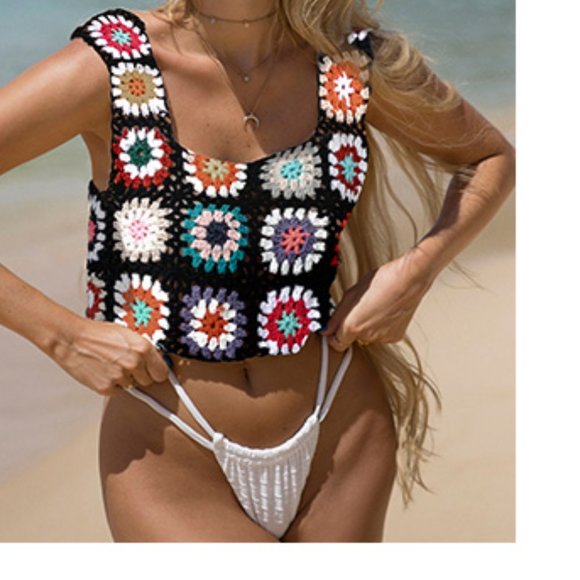 Women's floral top cover ups - Picture 4 of 7